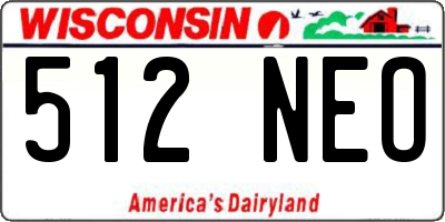 WI license plate 512NEO