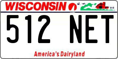 WI license plate 512NET