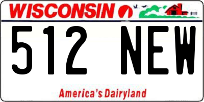 WI license plate 512NEW