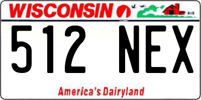 WI license plate 512NEX