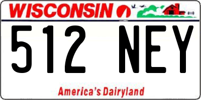 WI license plate 512NEY