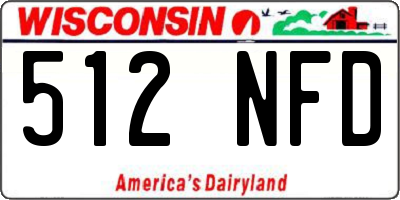 WI license plate 512NFD