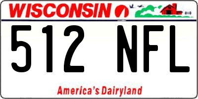 WI license plate 512NFL