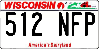 WI license plate 512NFP