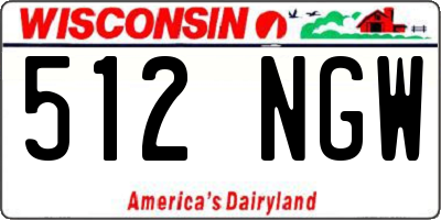 WI license plate 512NGW