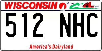 WI license plate 512NHC