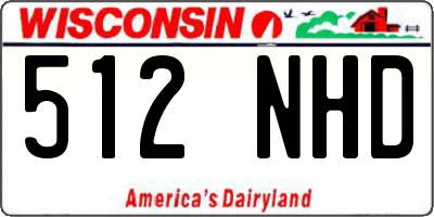 WI license plate 512NHD