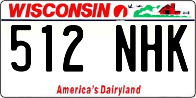 WI license plate 512NHK