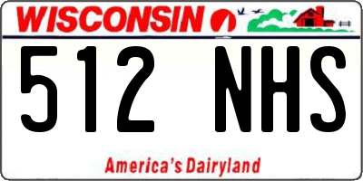 WI license plate 512NHS