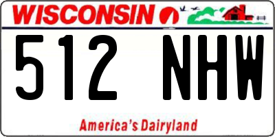 WI license plate 512NHW