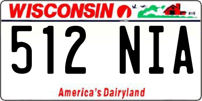 WI license plate 512NIA