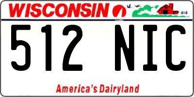 WI license plate 512NIC
