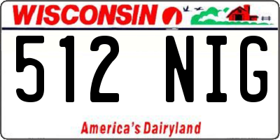WI license plate 512NIG