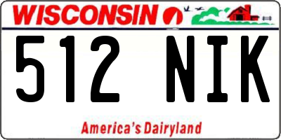 WI license plate 512NIK