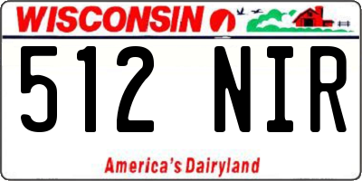 WI license plate 512NIR