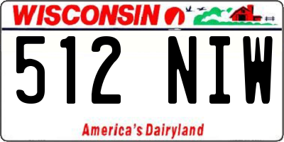 WI license plate 512NIW
