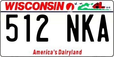 WI license plate 512NKA