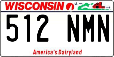 WI license plate 512NMN