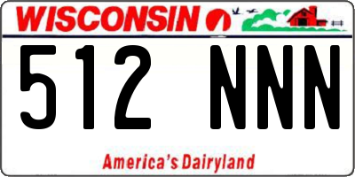 WI license plate 512NNN