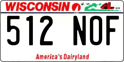 WI license plate 512NOF