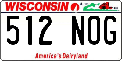 WI license plate 512NOG