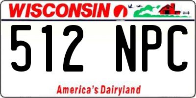 WI license plate 512NPC