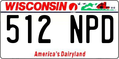 WI license plate 512NPD