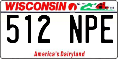 WI license plate 512NPE