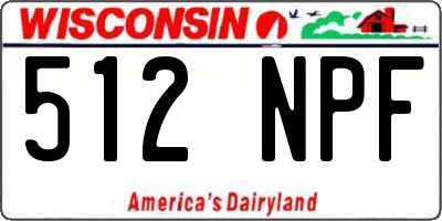 WI license plate 512NPF