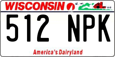 WI license plate 512NPK
