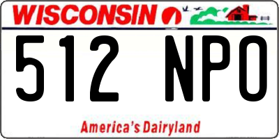 WI license plate 512NPO