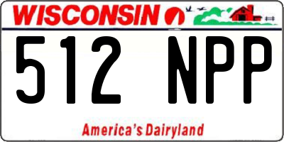 WI license plate 512NPP
