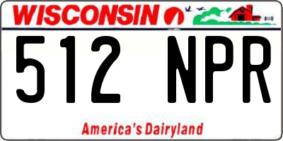 WI license plate 512NPR