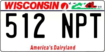 WI license plate 512NPT
