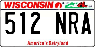 WI license plate 512NRA