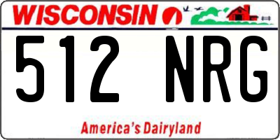 WI license plate 512NRG