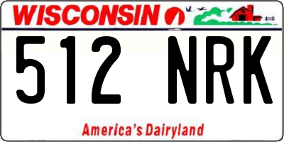 WI license plate 512NRK