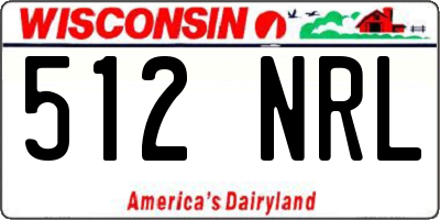 WI license plate 512NRL