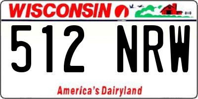 WI license plate 512NRW