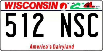 WI license plate 512NSC