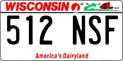 WI license plate 512NSF