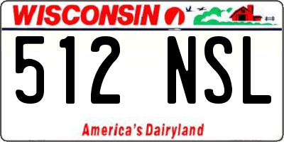 WI license plate 512NSL