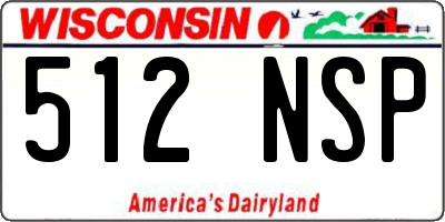 WI license plate 512NSP