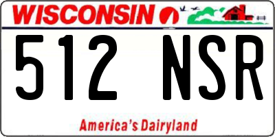 WI license plate 512NSR