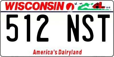 WI license plate 512NST