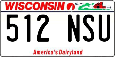 WI license plate 512NSU