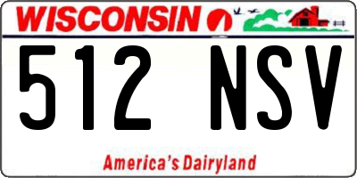 WI license plate 512NSV