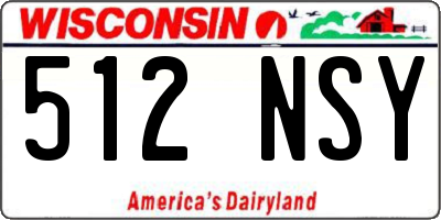 WI license plate 512NSY