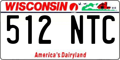 WI license plate 512NTC