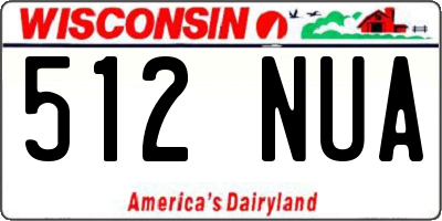 WI license plate 512NUA